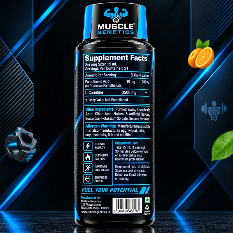 L-Carnitine 3500 back - nutrition facts